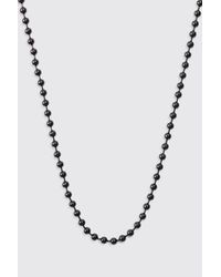 BoohooMAN - Metal Beaded Chain Necklace In Black - Lyst