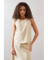 Wallis - Button Back Linen Top - Lyst
