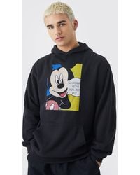 BoohooMAN - Oversize Hoodie mit lizenziertem Mickey Mouse Love Print - Lyst