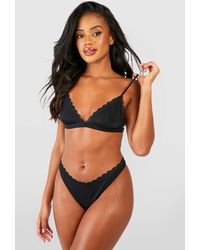Boohoo - Lace Trim Seamless Bralet And Brief Set - Lyst