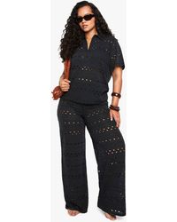 Boohoo - Plus Beach Wide Leg Beach Pants - Lyst