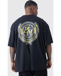 BoohooMAN - Plus Oversized Bm Back Print T-shirt - Lyst