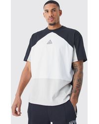 BoohooMAN - Tall Oversized Branded Colour Block T-shirt - Lyst