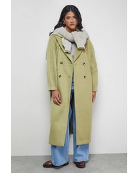 Warehouse - Oversized Pleat Back Detail Maxi Coat - Lyst