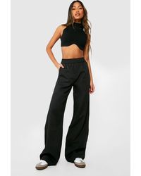 Boohoo - Elasticated Waist Relaxed Fit Wide Leg Pants - Lyst