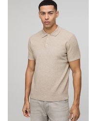 Boohoo - Polo Regular De Punto Con Botones En El Cuello - Lyst