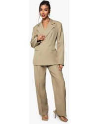 Boohoo - Tailored Textured Woven Straight Leg Trouser - Lyst