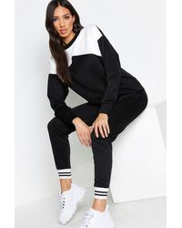 Boohoo Womens Contrast Tracksuit - Black