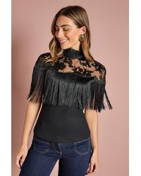 Coast - Sleeveless Tassel Embellished Ponte Top - Lyst