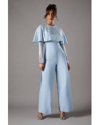 Coast - Sequin Cape Jumpsuit - Lyst
