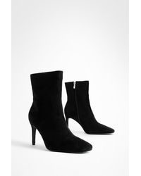 Boohoo - Wide Fit Square Toe Stiletto Ankle Boots - Lyst