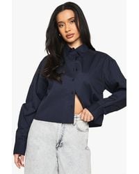Boohoo - Basics Cropped Shirt - Lyst