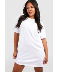 Boohoo - Plus Cotton Short Sleeve T-shirt Dress - Lyst