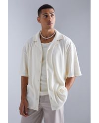 BoohooMAN - Short Sleeve Oversized Revere Rib Jersey Shirt - Lyst