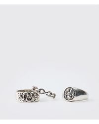 BoohooMAN - 3er-Pack silberne Ringe - Lyst