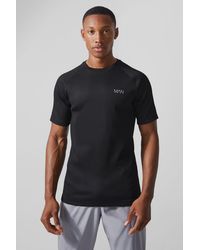BoohooMAN - Man Active Muscle Fit Ribbed Raglan T-shirt - Lyst