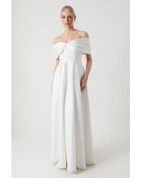 Coast - Bardot Structured Satin Full Skirted Wedding Dress - Lyst