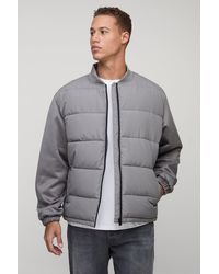Boohoo - Tall Regular Fit Quilted Scuba Sleeve Puffer - Lyst