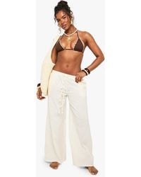 Boohoo - Shell Trim Cotton Beach Pants - Lyst
