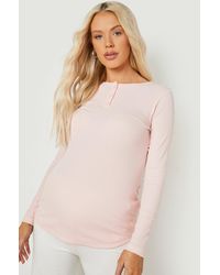 Boohoo Maternity Nursing Button Front Ruched T-shirt - Pink