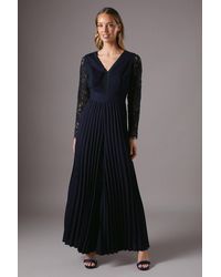 Coast - Lace Sleeve Pleated Jumpsuit - Lyst