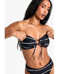 Boohoo - Swimwear Essentials Multiway Stripe Bandeau Bikini Top - Lyst