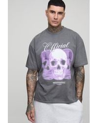 BoohooMAN - Tall Oversize T-Shirt mit Official Totenkopf-Print - Lyst