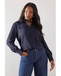 Wallis - Pocket Button Through Shirt - Lyst