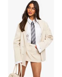 Boohoo - Double Breasted Oversized Tailored Blazer - Lyst