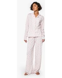 Boohoo - Tall Bow Print Long Sleeve Shirt & Pants Pyjama Set - Lyst