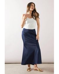 Wallis - Satin Bias Cut Midi Skirt - Lyst