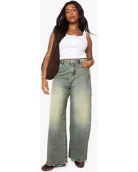 Boohoo - Basics Plus Basics High Waisted Wide Leg Jeans - Lyst