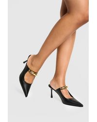 Boohoo - Hardware Detail Heeled Mules - Lyst