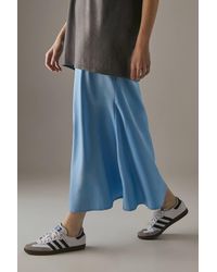 Warehouse - Satin Bias Midi Skirt - Lyst
