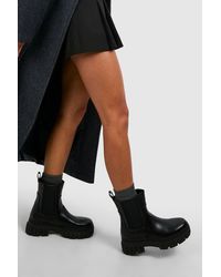 Boohoo - Chunky Cleated Sole Chelsea Boots - Lyst