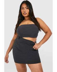 Boohoo - Plus Bengaline Tailored Mini Skort - Lyst