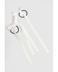Boohoo - 2 Pack Ivory Bow Bobbles - Lyst