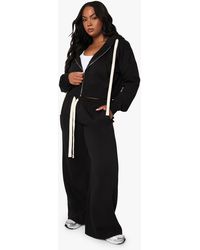 Boohoo - Plus Contrast Drawcord Straight Leg Jogger - Lyst