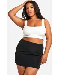 Boohoo - Plus Woven Micro Mini Skirt - Lyst