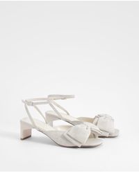 Boohoo - Wide Fit Bow Low 2 Part Heels - Lyst