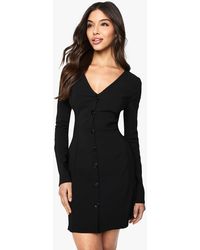 Boohoo - Tailored Collarless Cinched Waist Blazer Dress - Lyst