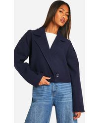 Boohoo - Cropped Wool Look Jacket - Lyst