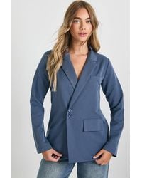 Boohoo - Tailored Wrap Over Blazer - Lyst
