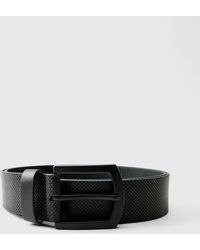 BoohooMAN - Schwarzer strukturierter Gürtel - Lyst