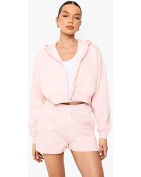 Boohoo - Boxy Balloon Sleeve Oversized Zip Through Hoodie - Lyst