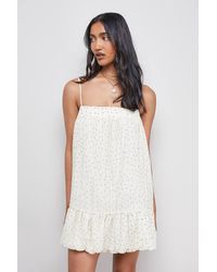 Warehouse - Spot Organza Strappy Bubble Hem Mini Dress - Lyst
