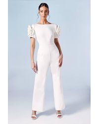 Coast - 3D Flower Shoulder Bridal Jumpsuit - Lyst