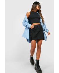 Boohoo - Elasticated Waist Micro Mini Cargo Skirt - Lyst