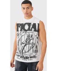 BoohooMAN - Oversized Large Scale Official Print Tank - Lyst