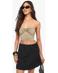 Boohoo - Linen A Line Mini Skirt - Lyst
